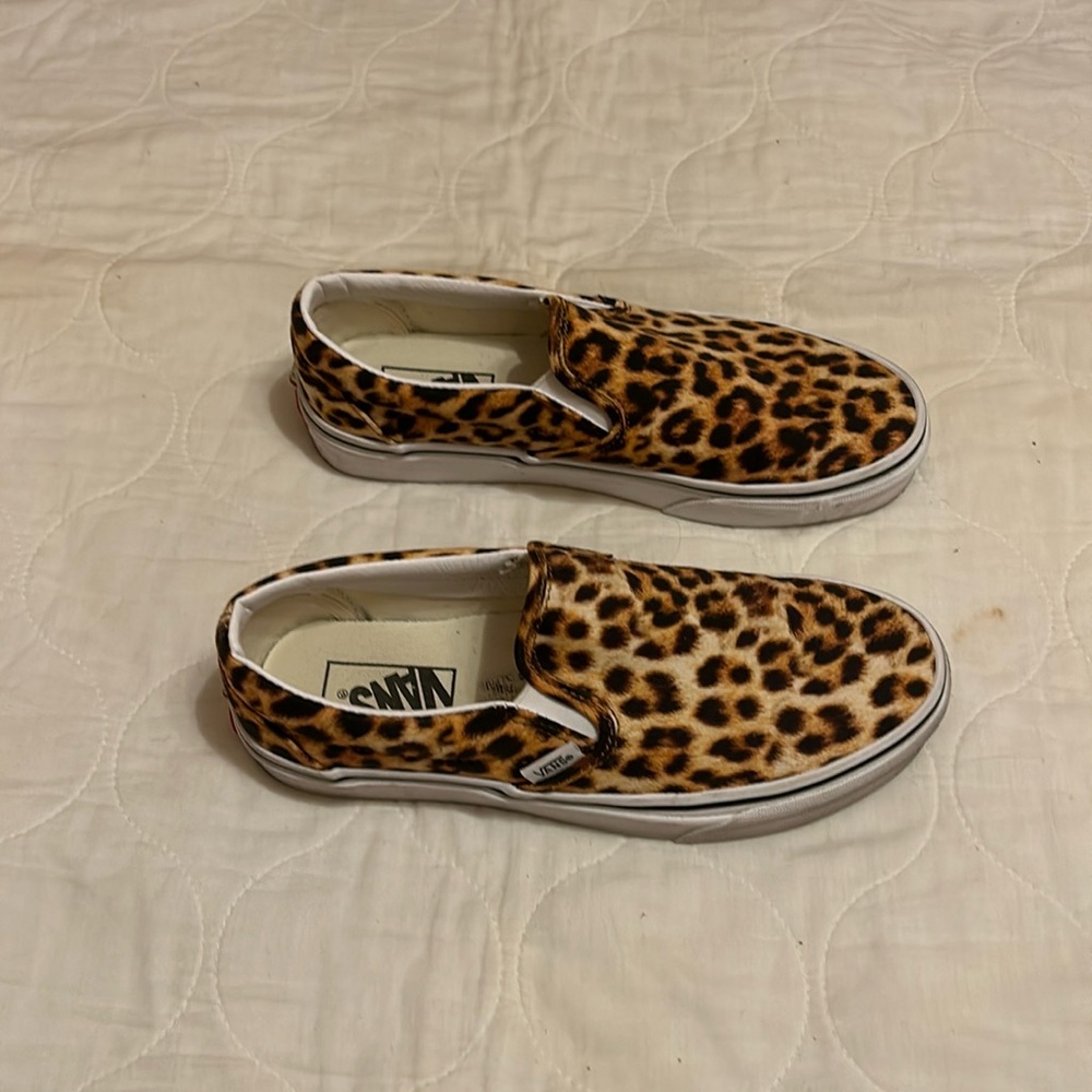 Leopard print Vans, size 7.5